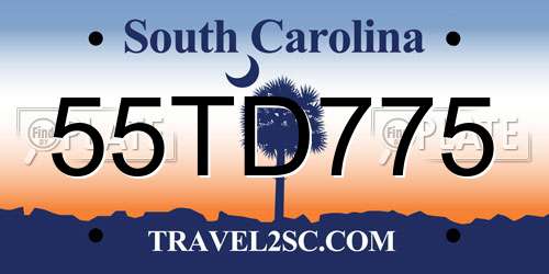 55TD775 South Carolina License Plate