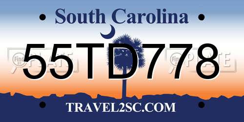 55TD778 South Carolina License Plate