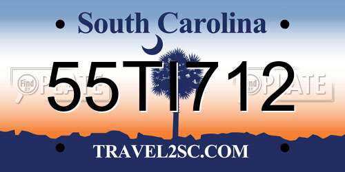 55TI712 South Carolina License Plate