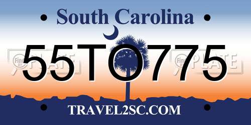 55TO775 South Carolina License Plate