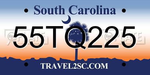 55TQ225 South Carolina License Plate