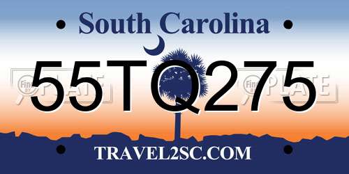 55TQ275 South Carolina License Plate
