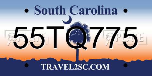 55TQ775 South Carolina License Plate
