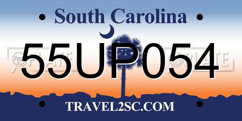 55UP054 South Carolina License Plate