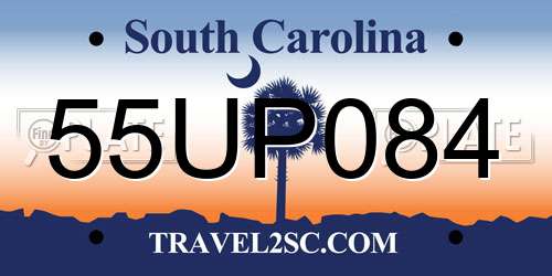 55UP084 South Carolina License Plate