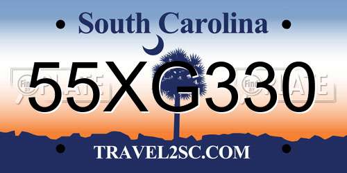 55XG330 South Carolina License Plate