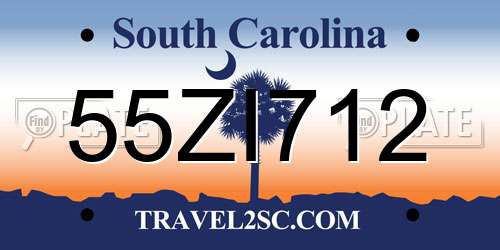 55ZI712 South Carolina License Plate