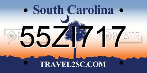55ZI717 South Carolina License Plate