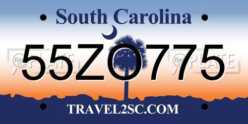 55ZO775 South Carolina License Plate