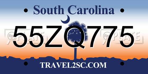 55ZQ775 South Carolina License Plate