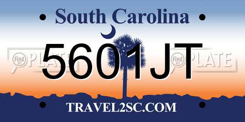 5601JT South Carolina License Plate