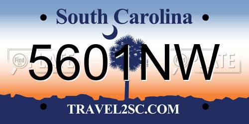 5601NW South Carolina License Plate
