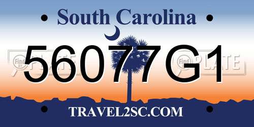 56077G1 South Carolina License Plate
