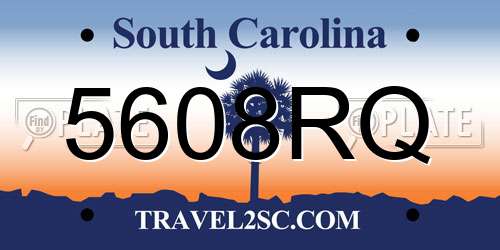 5608RQ South Carolina License Plate