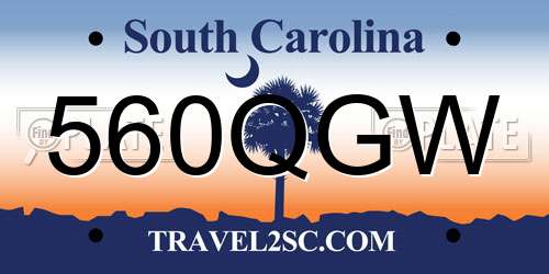 560QGW South Carolina License Plate