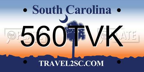 560TVK South Carolina License Plate