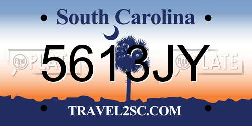 5613JY South Carolina License Plate