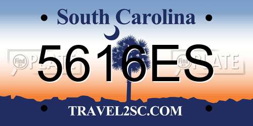 5616ES South Carolina License Plate