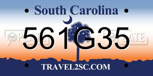561G35 South Carolina License Plate