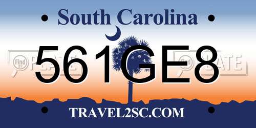 561GE8 South Carolina License Plate