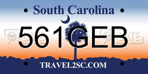 561GEB South Carolina License Plate
