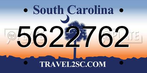 5622762 South Carolina License Plate