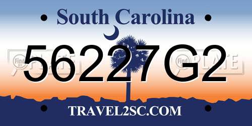 56227G2 South Carolina License Plate