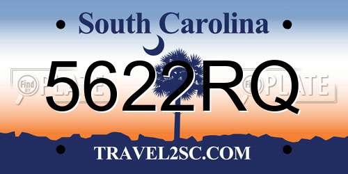 5622RQ South Carolina License Plate