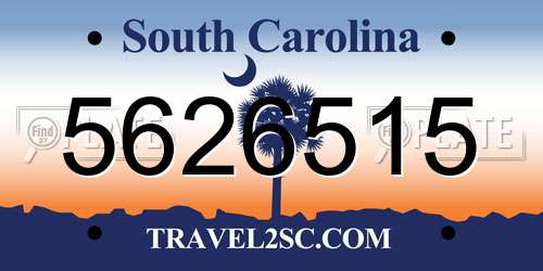5626515 South Carolina License Plate