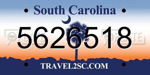 5626518 South Carolina License Plate