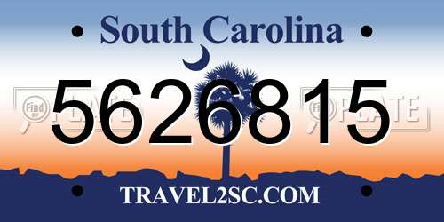 5626815 South Carolina License Plate
