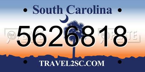 5626818 South Carolina License Plate
