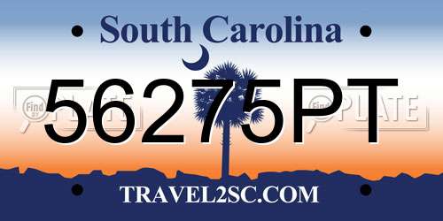 56275PT South Carolina License Plate
