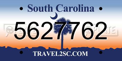 5627762 South Carolina License Plate