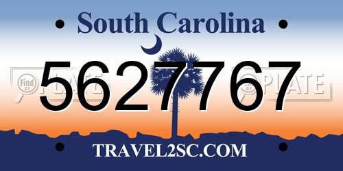 5627767 South Carolina License Plate