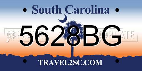 5628BG South Carolina License Plate