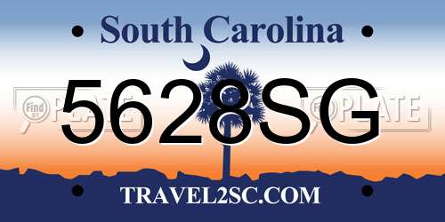 5628SG South Carolina License Plate