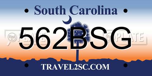 562BSG South Carolina License Plate