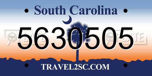 5630505 South Carolina License Plate