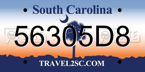 56305D8 South Carolina License Plate