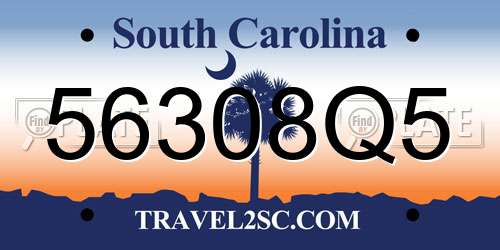 56308Q5 South Carolina License Plate