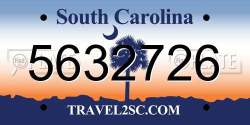 5632726 South Carolina License Plate