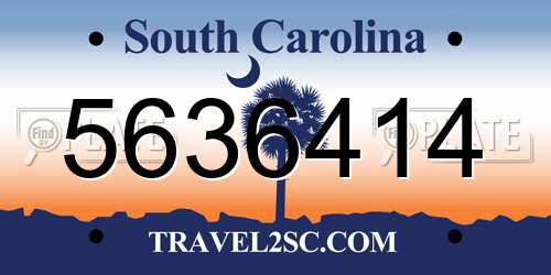 5636414 South Carolina License Plate