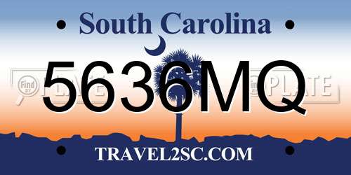 5636MQ South Carolina License Plate