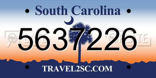 5637226 South Carolina License Plate
