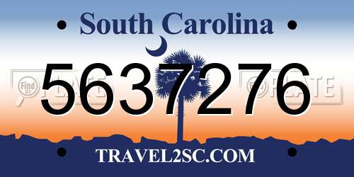 5637276 South Carolina License Plate