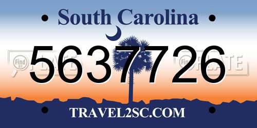 5637726 South Carolina License Plate