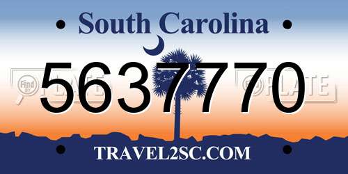 5637770 South Carolina License Plate