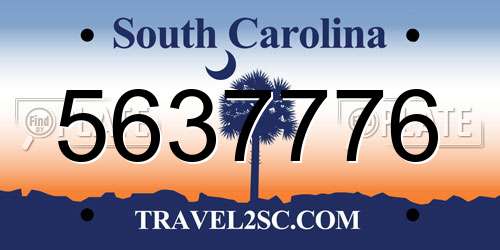 5637776 South Carolina License Plate