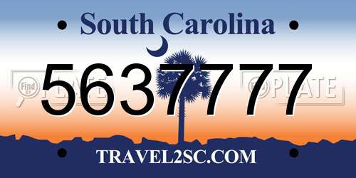 5637777 South Carolina License Plate
